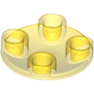 Lego destička kulatá 2x2 hladká invertovaná, průhledná žlutá (4199304, 4214760, 4278415, 6171728)